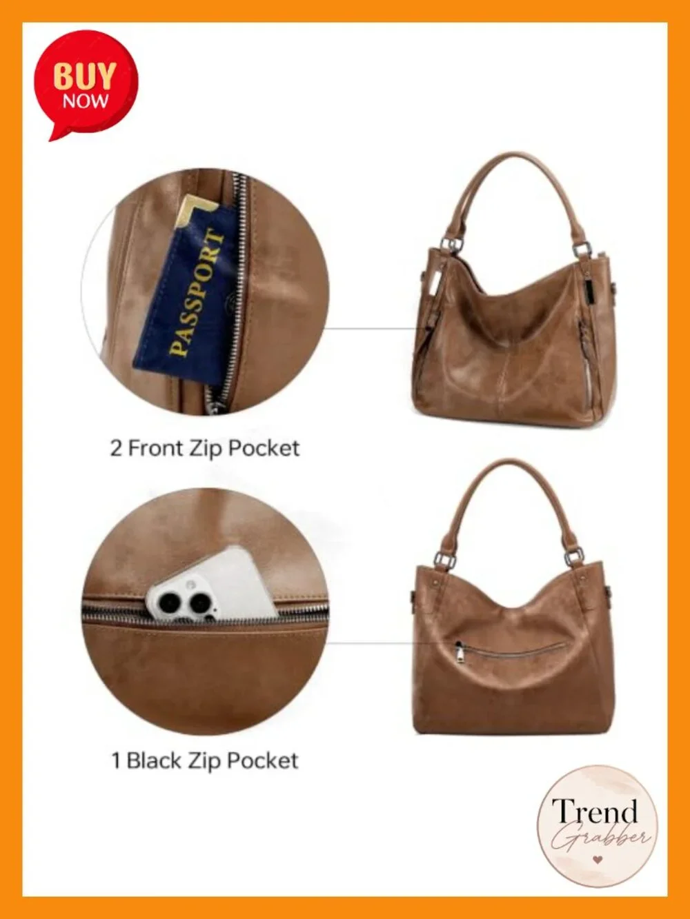 2 Piece Work Hobo Tote Laptop Crossbody Bag with Clutch Wallet